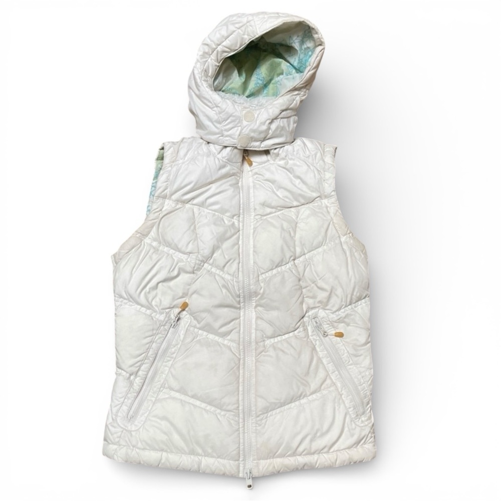 Columbia Titanium Women's Small White Hooded Quilted Puffer Vest S Gorpcore